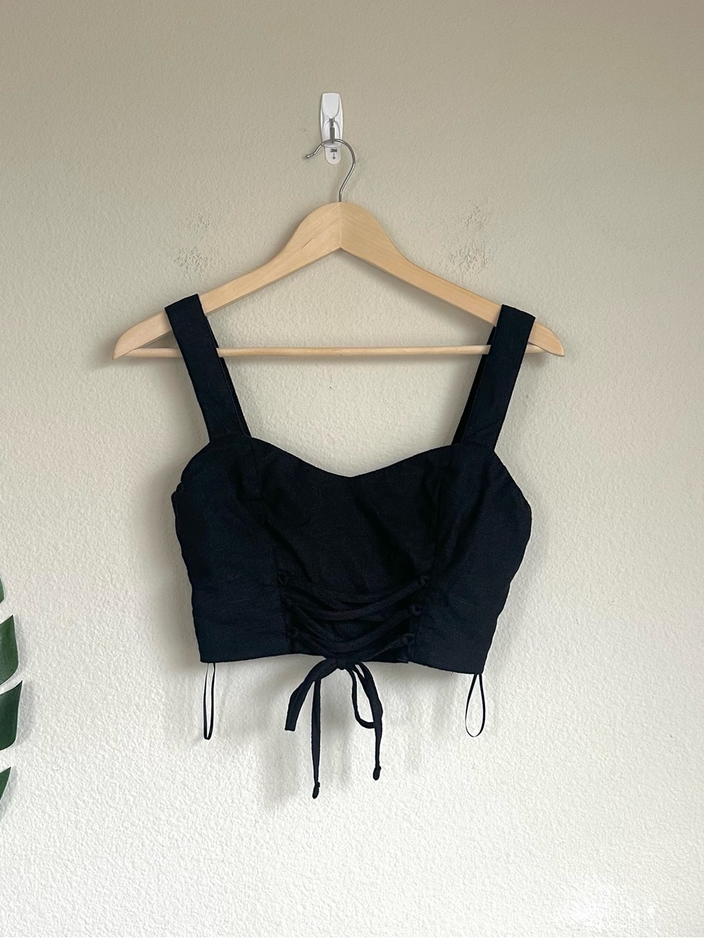 Abercrombie & Fitch Black Corset Lace Up Crop Tank